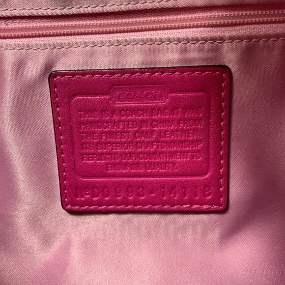 COACH 2009 Tribeca Pink Patent Leather Shoulder Bag Handbag 14118 Chain Strap - Picture 10 of 15